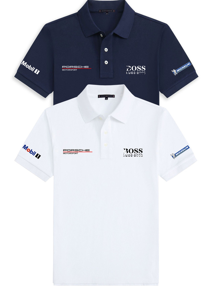 Summer polo shirt t-shirt men's Ferrari short sleeve shirt Porsche 4s shop overalls racing lapel cayenne