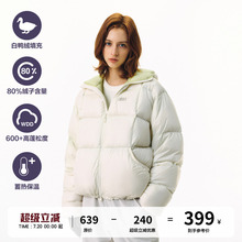 FPA短款格子绗线羽绒服 冬季加厚保暖防寒潮流情侣宽松连帽羽绒衣