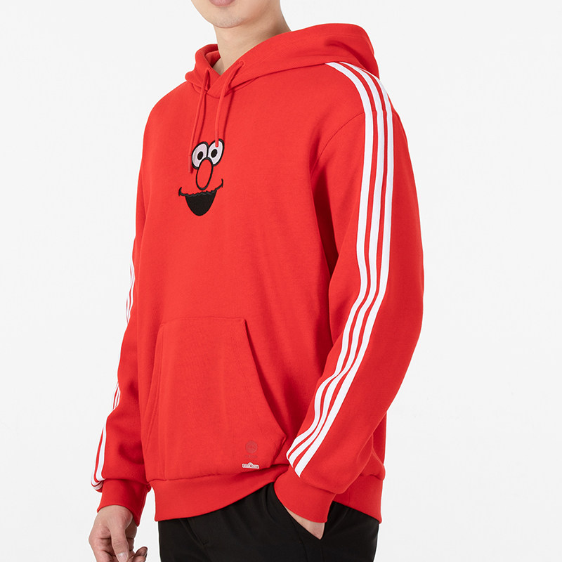 阿迪达斯neo男女同款卫衣运动服芝麻街联名休闲连帽套头衫hd7300