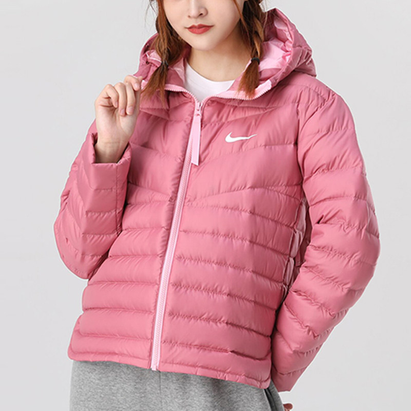 nike耐克外套女装2022秋冬新款运动服连帽轻薄保暖羽绒服cu5095