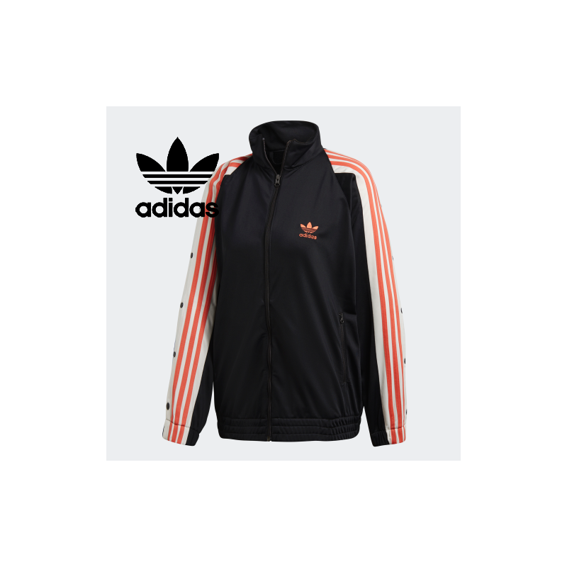 Спортивная куртка Track (Adidas) женская, логотип trefoil, молния, полосатые рукава