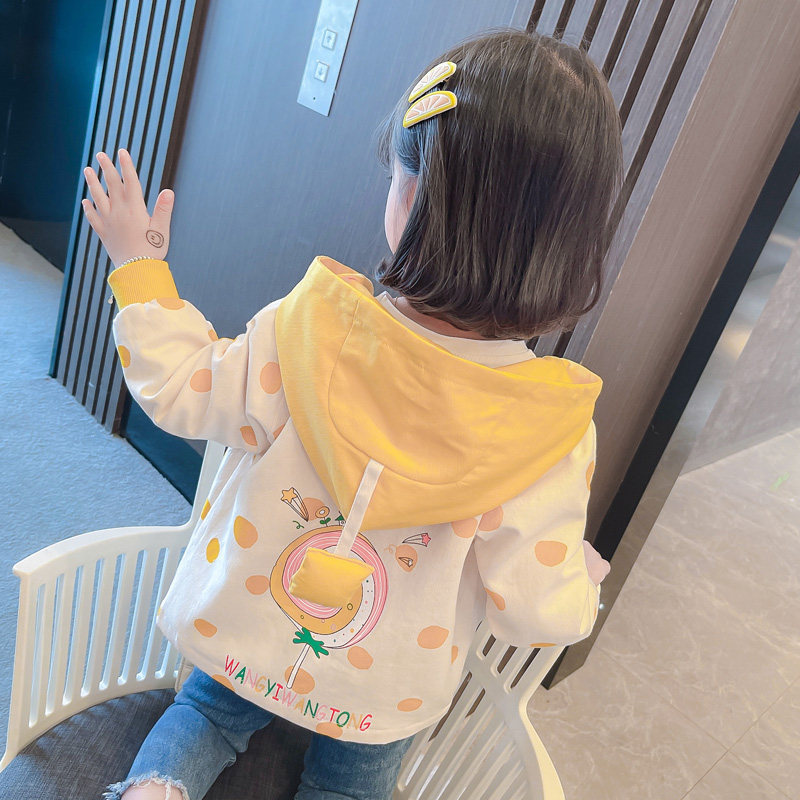 女童长袖外套春秋款洋气时尚2025新款儿童女宝宝连帽开衫春装韩版