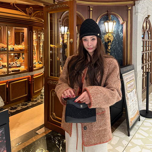 小香风羊毛外套女90鹅绒服羽绒服