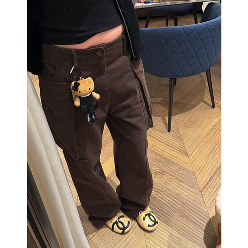美式复古工装阔腿裤女秋季休闲裤