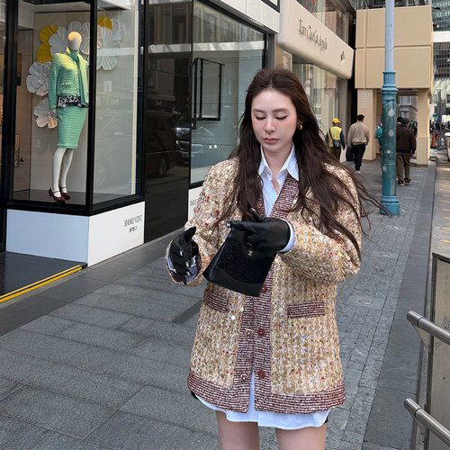 重工亮片粗花呢小香风外套女春