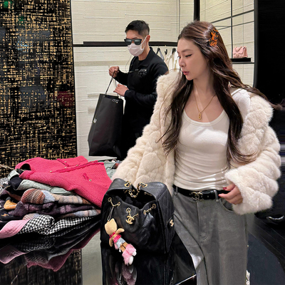 菱格环保皮草外套女冬季毛毛上衣