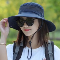 防曬帽子男夏天戶外釣魚太陽(yáng)帽遮陽(yáng)帽可折疊漁夫帽女登山大檐盆帽