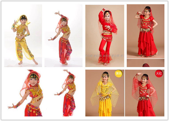 少数民族风新疆印度儿童演出服