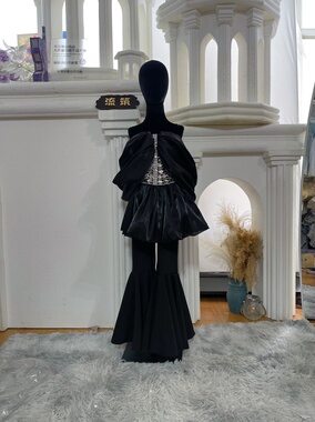 出租出售流筑2025新款重工潮服黑色夏季炸街时尚潮流百搭女童走秀