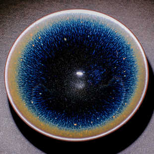 非遗传承柴烧复古黄兔毫建阳建盏原矿铁胎建窑变全手工茶杯