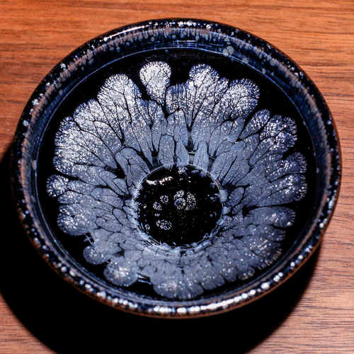 林建锋建盏牡丹花玉兰银色铁元素茶杯主人杯铁胎茶盏单杯纯手工