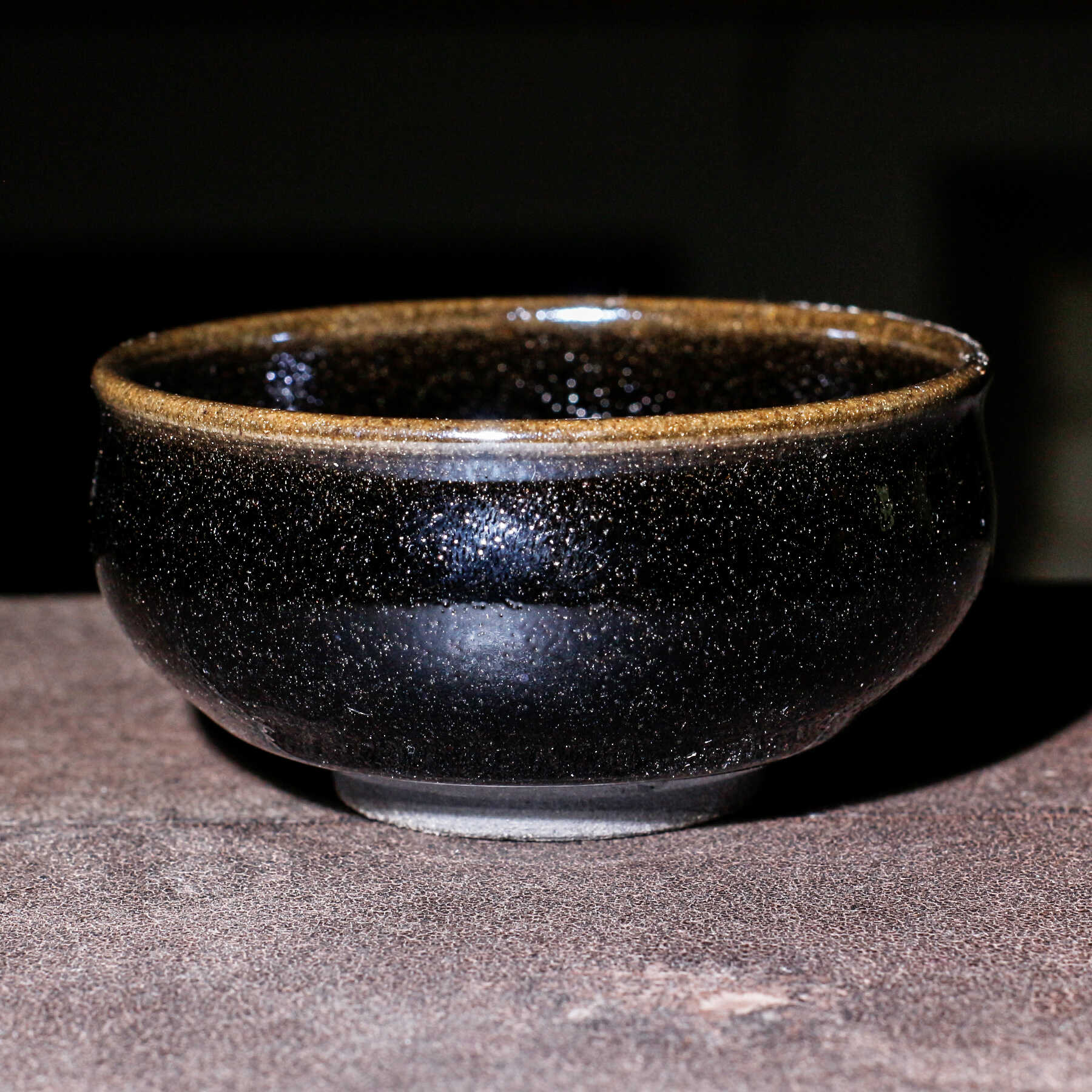 蔡龙龙窑柴烧茶杯主人杯纯手工黑釉原矿铁胎禅定百花