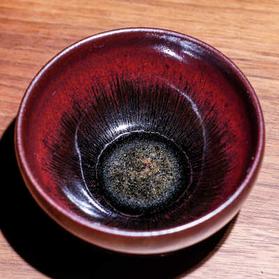 半天窟龙窑柴烧建窑建盏原矿铁胎牛血兔毫茶杯主人杯茶盏手工茶具
