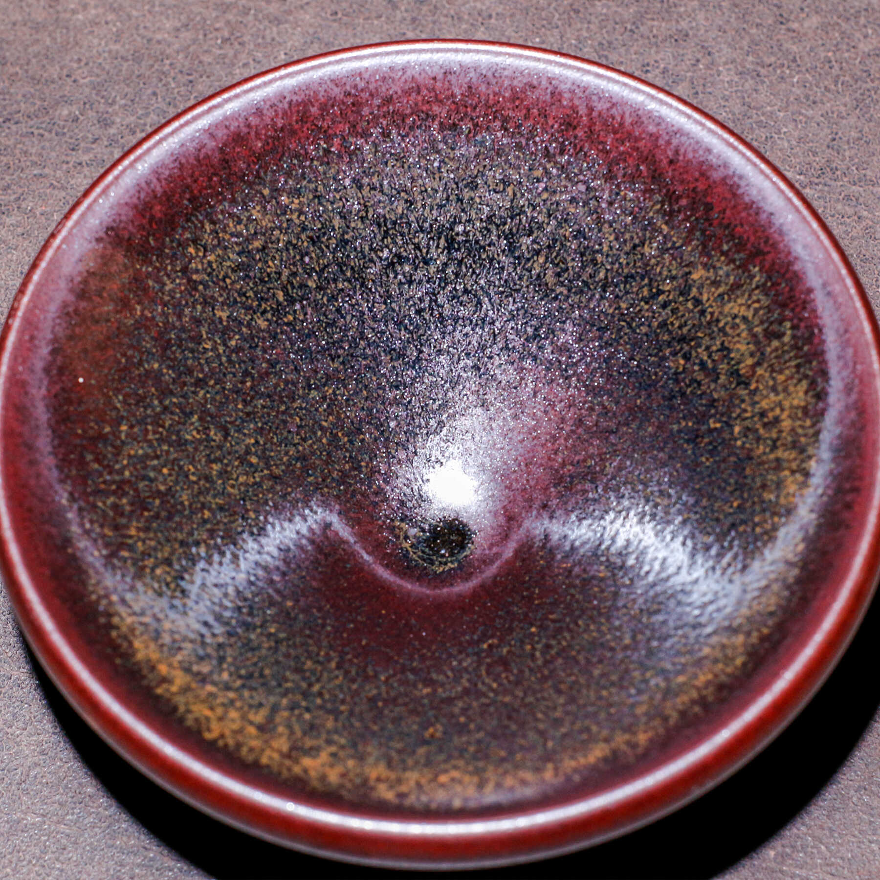 蔡龙铁锈红龙窑建盏建阳柴烧盏茶杯柴烧陶瓷主人茶杯原矿釉铁胎