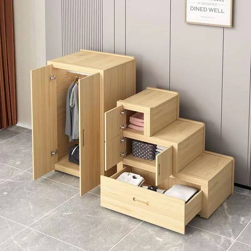 可定做松木实木上下床楼梯单卖木楼梯踏步家用床上下铺梯子多功能