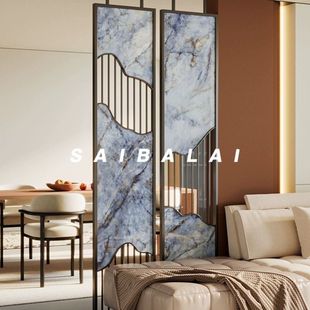 新中式铁艺客厅入户门遮挡屏风2023新款客餐厅法式金属玄关隔断款