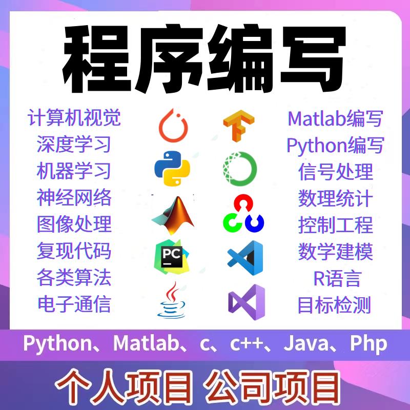 matlab编写程序python代码编写深度学习图像信号处理算法通信仿真