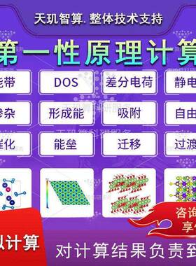 DFT性原理计算 代做 VASP,MS,QE,CP2K,催化计算,HOMO-LUMO