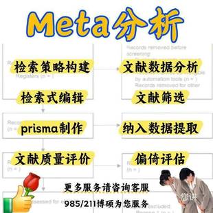 医学Meta分析服务代做文献筛选质量PRISMA检索策略检索式制作