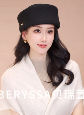 法式优雅时尚药盒帽型轻奢高级感复古羊毛礼帽子女欧美小众MZ7018