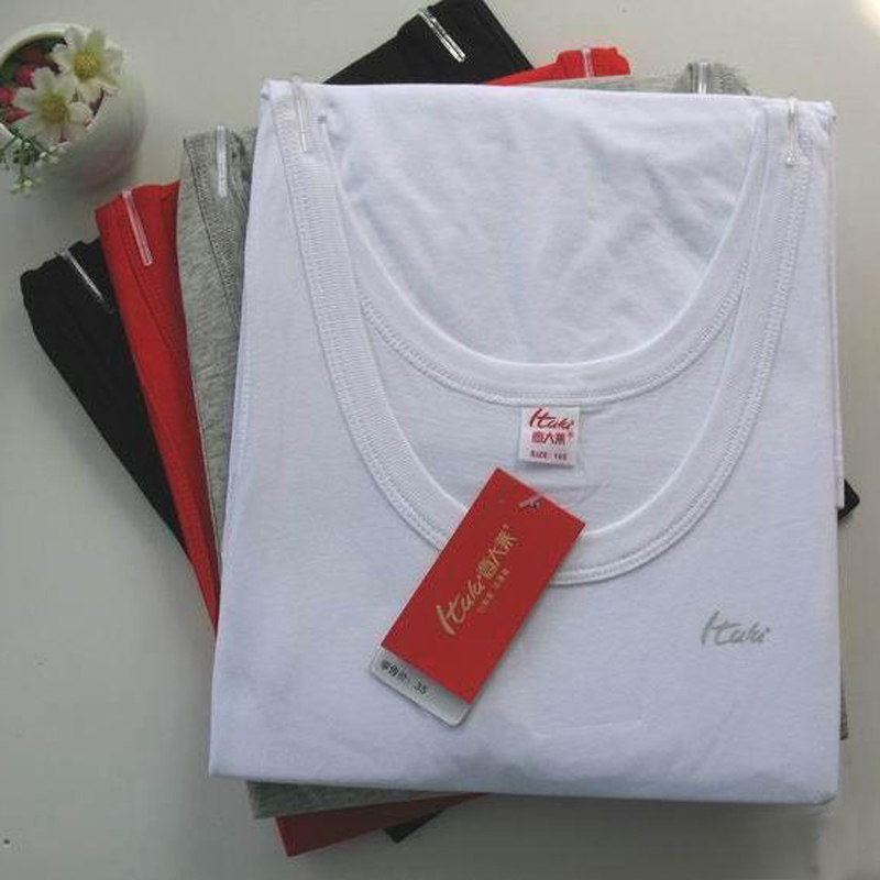 意大莱正品男士纯棉夏季背心大红