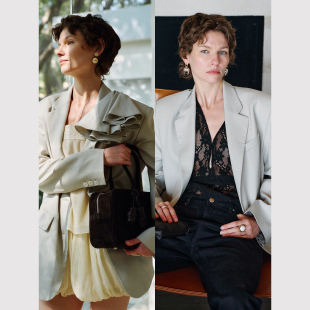 时髦复古可拆卸别针立体花朵两穿西装 法式 外套 无压智感 TOP家