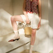 TOP家 夏 复古慵懒复古老钱显瘦棉麻a字阔腿休闲短裤 简约高质 法式