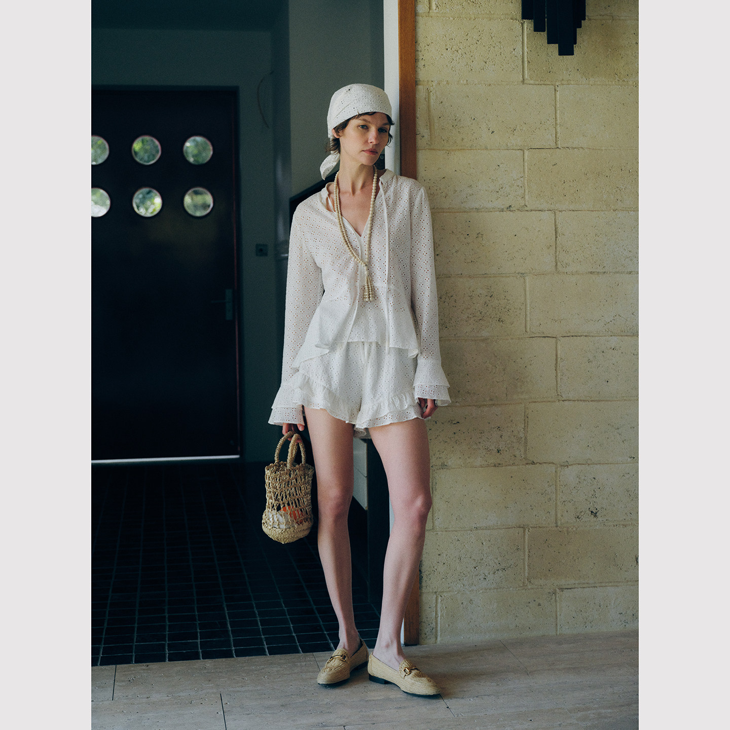 TOP家 松弛惬意 法式轻甜优雅镂空刺绣荷叶摆v领衬衫/短裤/方巾,女装/女士精品,时尚套装,淘宝优惠券,粉丝福利购,淘宝优惠卷