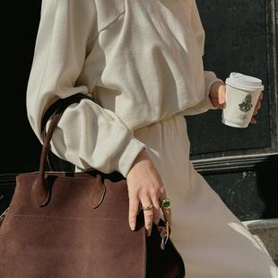 卫衣 TOP家 休闲舒适华尔兹仿羊绒短款 法式 松紧腰半身裙 小众设计