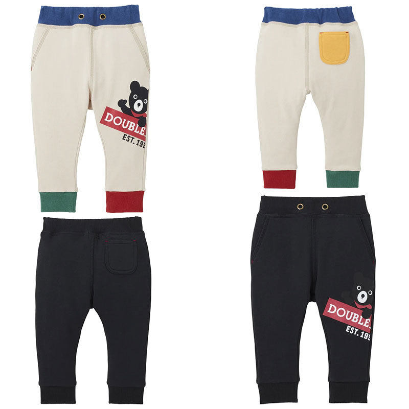 长裤日系男童卡通黑熊字母印花休闲裤儿童卫裤束脚裤