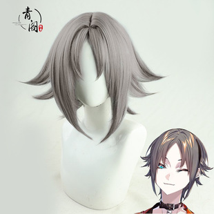 【青阁】 虚拟偶像彩虹社Mysta米斯塔cos假发仿真头皮Rias