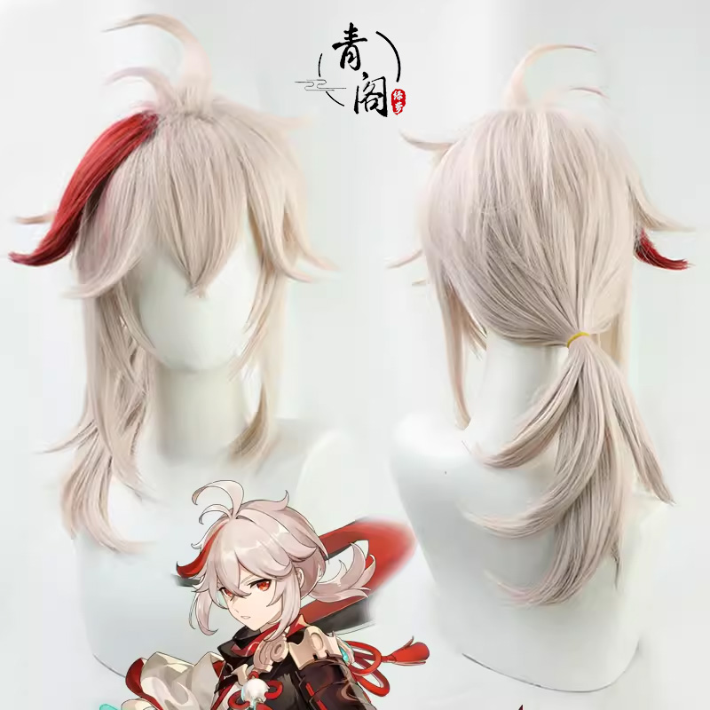 【青阁】原神 桐生万叶cos假发枫原万叶反翘稻妻城挑染红色现货
