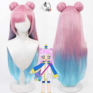 【青阁】噗妮露是可爱史莱姆 噗尼露cos假发渐变分体双发包头