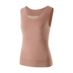 蚕丝貂绒保暖背心女士冬季加绒加厚德绒发热无痕打底内搭吊带内衣