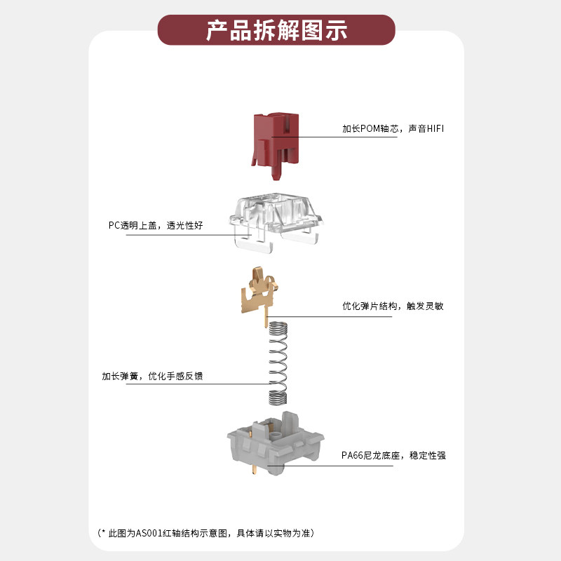 HEIJUE AS 축 테스트 축 버전 기계식 키보드 축 빨간색 축 선형 축 노란색 축 유형 HP 사전 단락 축