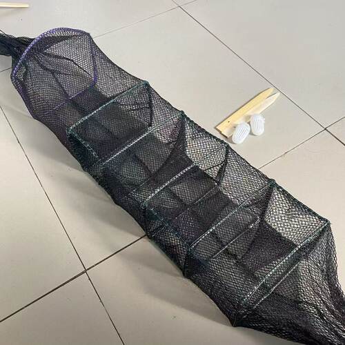 新款黄鳝笼纯手工编织加厚全缝鳝鱼笼有结网无结三门中四门黄鳝笼