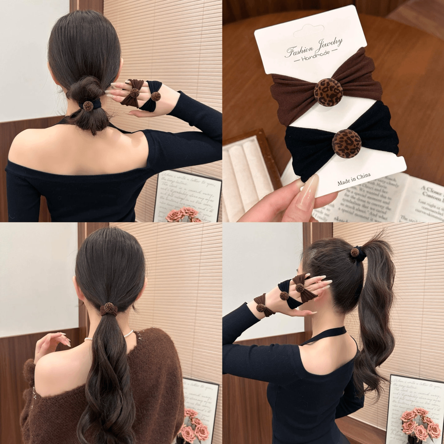 韩系植绒豹纹面膜发圈高级感圆球毛巾圈秋冬高弹力头绳女皮筋发绳