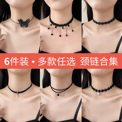 黑色辣妹choker项链暗黑气质颈链