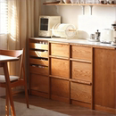 实木餐边柜岩板水桶柜原木风储物收纳柜北欧客厅茶水柜斗柜咖啡柜