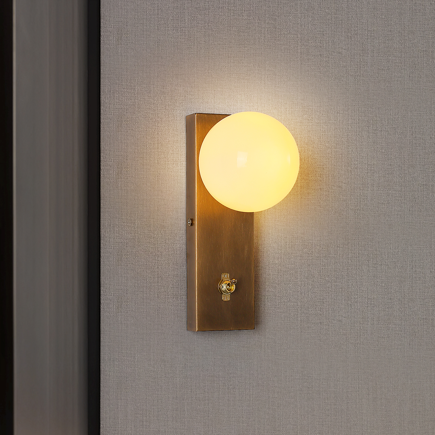 全铜复古艺术壁灯带开关入户门口玄关灯中古走廊过道卧室床头壁灯