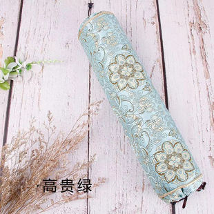 锦缎成人荞麦壳颈椎枕决明子单人枕套棒枕圆柱长条定制刺绣logo