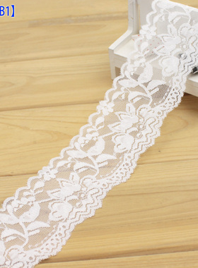 B1 本白色薄款 弹力蕾丝花边 丝带diy服装辅料布料 6cm宽
