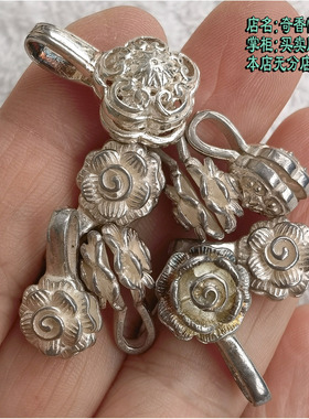 925纯银念持卡位用计数卡万位器记数卡夹梅花卡子夹子玫瑰花记子