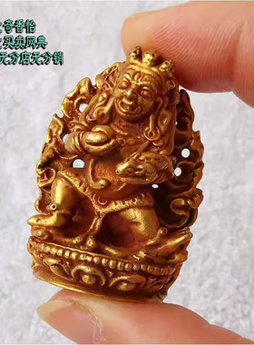 小佛像黑财神尼泊尔纯铜鎏金