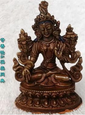 白度母尼泊尔随身纯铜小佛像2寸