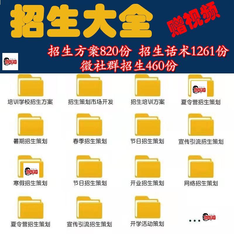 教育培训学校机构招生管理方案策划广告地推话术计划技巧手册