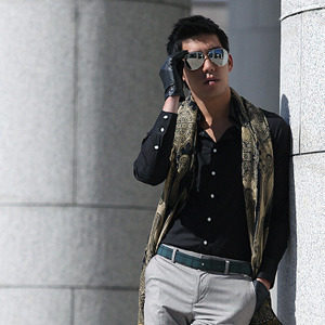 现货韩国绅士新款官网正品韩版纯棉长袖修身衬衫男士商务衬衣时尚