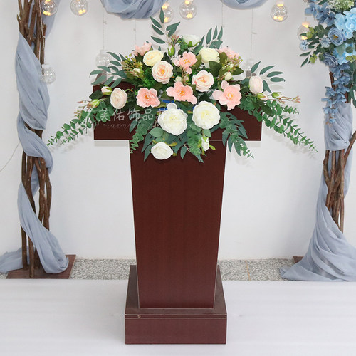 仿真会议桌下垂台花收银接待