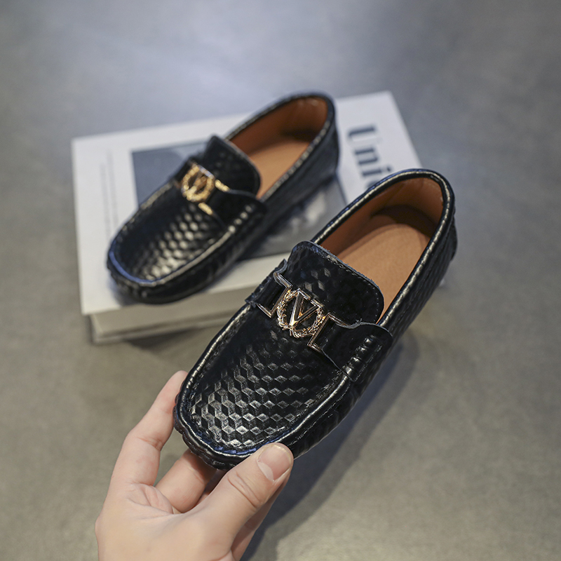 男童小皮鞋真皮豆豆鞋男童