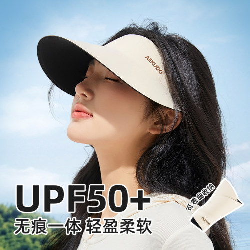 轻盈防晒帽遮脸大帽檐空顶太阳帽
